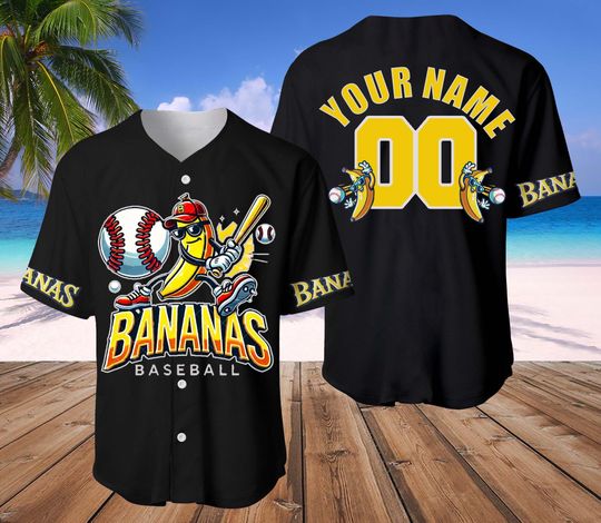Custom Funny Banana Baseball Jersey, Let's Go Bananas Shirt