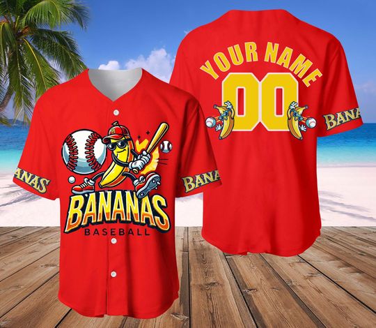 Custom Funny Banana Baseball Jersey, Let's Go Bananas Shirt