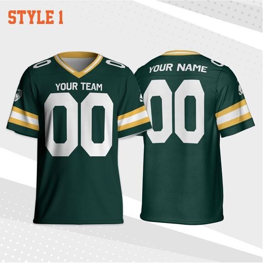Custom Football Jersey Shirt, Personalized Team Packer Football Jersey Collection, Gift for him, Game Day Outfit For American Football Fan