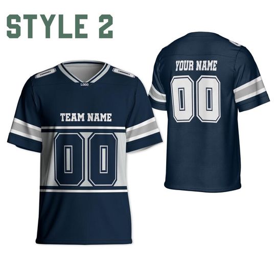 Custom Team Cowboy Football Jersey navy and white jersey, Personalized Name & Number Free Style Jersey, Game Day Outfit