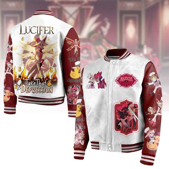 Lucifer Hazbin Baseball Jacket, Hazbin Hotel Merchandise Perfect Gift, Hazbin Hotel Jacket For Men And Women