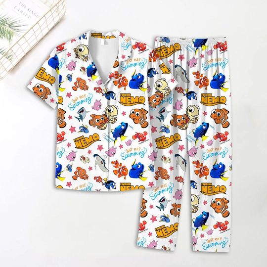 Finding Nemo Pajamas Set, Finding Nemo Shirt, Finding Nemo Holiday Pajamas, Finding Nemo Pajamas Pants, Finding Nemo Women Pajamas