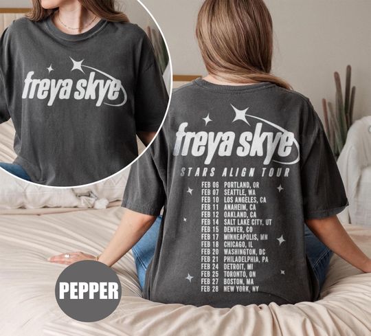 Retro Freya Skye Silent Treatment T-Shirt, Stars Align Tour 2026 Festival Tee, Disney Channel Zombies 4 Nova Bright, Freya Skye Concert Band Tee