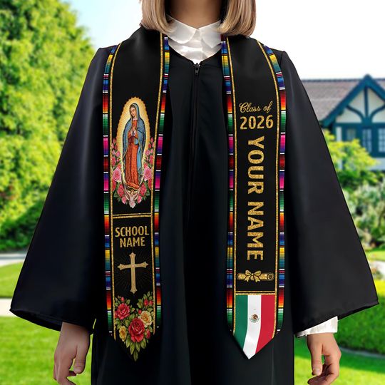 Personalized Mexican Stole, Custom Mexican Graduation Stole, Mexican Stole Graduation Class Of 2026, Mexican Graduation Sash