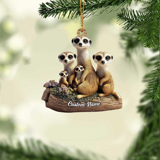 Meerkat Christmas Ornament, Cute Meerkat Ornament, Meerkat Xmas Ornament Holiday Gift