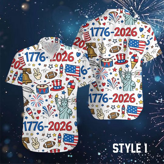 America 250 Hawaiian Shirt, USA 250 Anniversary Eagle 1776-2026 Hawaii Shirt, 250 Years Of Freedom