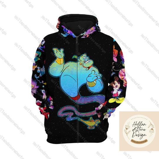 Halloween Aladdin Genie Hoodie, Disney Mickey Mouse