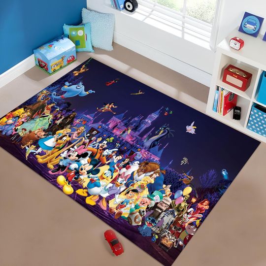 Cartoon Character Rug: Soft Nursery Decor, Gift for Kids