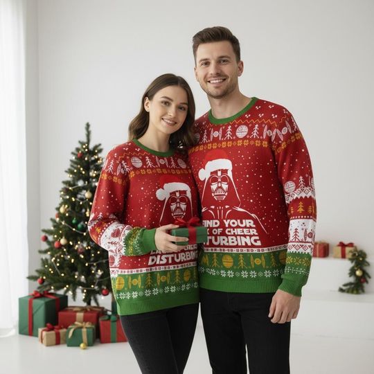 Star Wars Christmas Ugly Sweater, Darth Vader Holiday Sweater, Movie Christmas Sweater For Men And Women, Xmas Gift