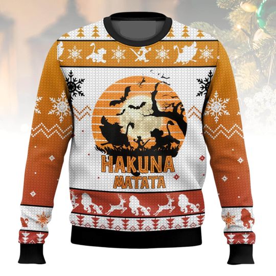 Lion King Christmas Ugly Sweater, Hakuna Matata Holiday Sweater