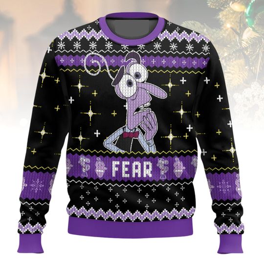 Inside Out Fear Christmas Ugly Sweater, Joy  Holiday Sweater, Xmas Gift