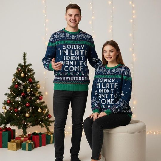 Funny Quote Christmas Ugly Sweater, Reindeer Holiday Sweater, Xmas Gift