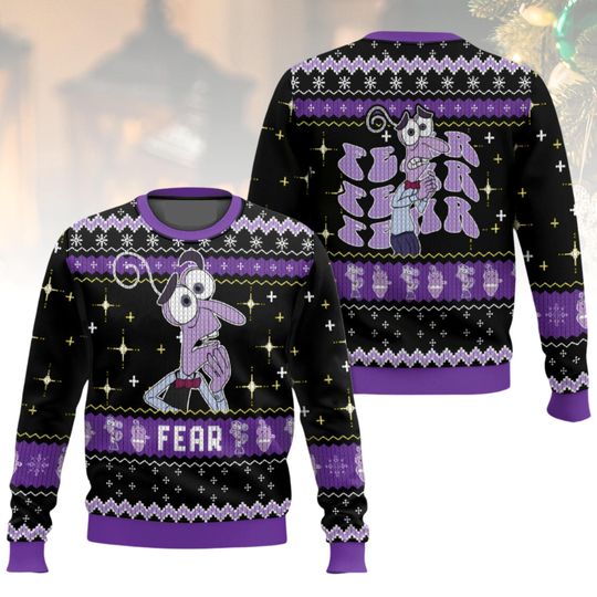 Inside Out Fear Christmas Ugly Sweater, Joy  Holiday Sweater, Xmas Gift