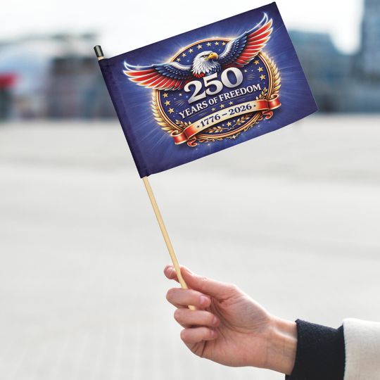 USA 250th Anniversary Hand Flag, 250 Years USA Independence Day Flag, 1776-2026 Semiquincentennial, 4th Of July, Patriot Gift