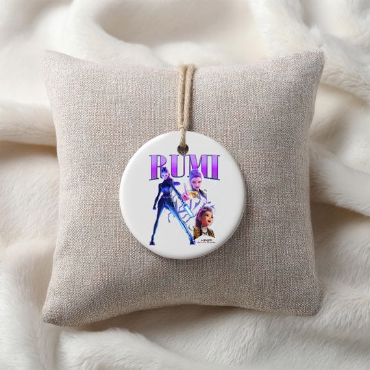 Personalized Name Huntrix Rumi Ornament, KPOP Christmas Keepsake, Demon Hunters Custom Ceramic Ornament, Printed 2 Sides