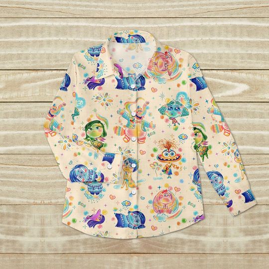 Inside Out Disney Button-up Blouse for Women