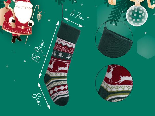 Embroidered Wool Christmas Stocking: Family Holiday Decor