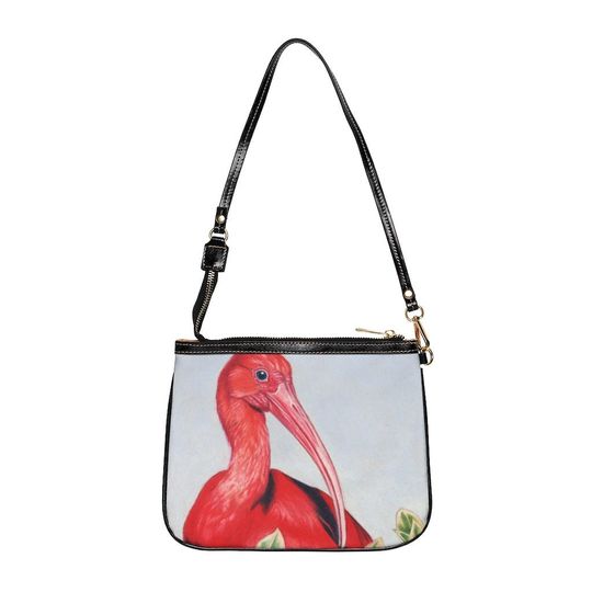 Scarlet Ibis Small Shoulder Bag, Vintage Shoulder Bag, Gift for Her, Small Shoulder Bag for Women