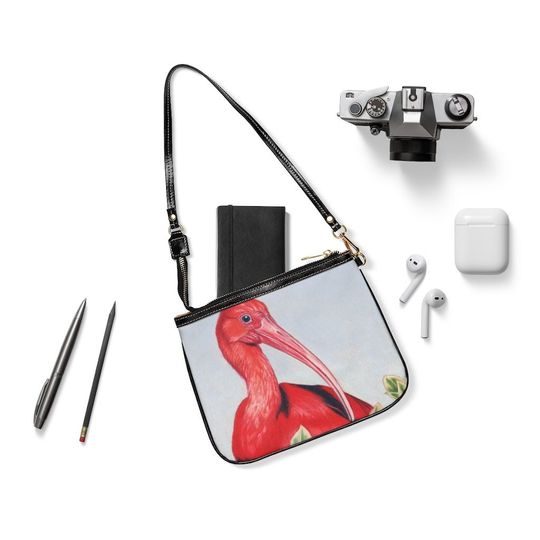 Scarlet Ibis Small Shoulder Bag, Vintage Shoulder Bag, Gift for Her, Small Shoulder Bag for Women
