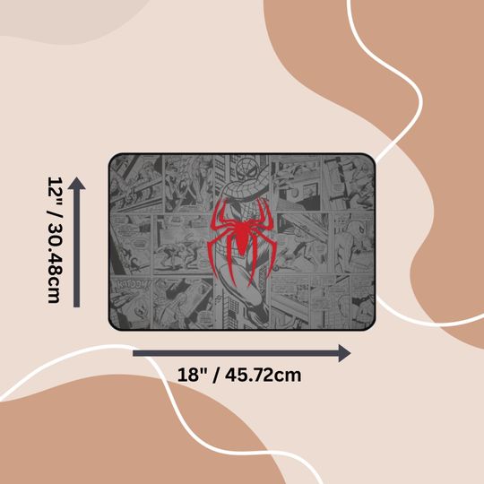 Spiderman Comic Gaming Mousepad Desk Mat, Non-Slip Base, Large Mousepad, High Performance, Office Decor, Desk Accessory