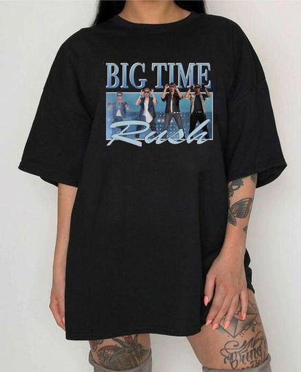 Vintage Big Time Rush Retro T Shirt Logo And Members Tee Rush Band BRT For Men And Women