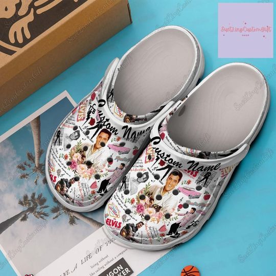 Custom Elvis Presley Comfortable Summer Clogs Shoes, Gifts for Friends