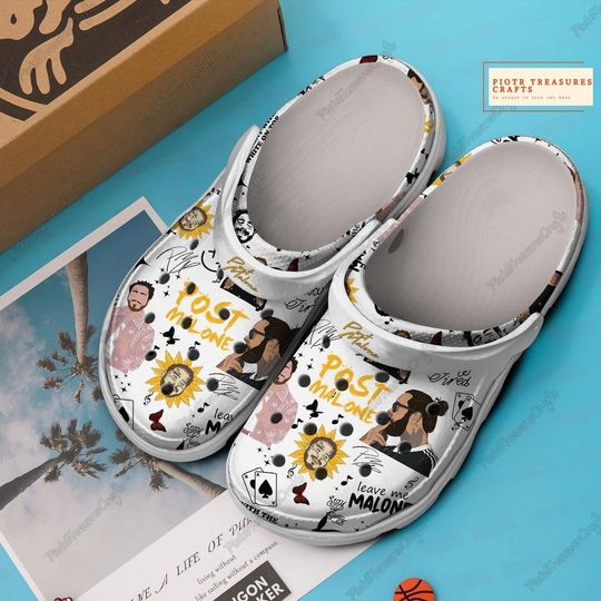 Post Malone Clogs, Posty Rapper Men Sandals, Malone Country Concert Shoes, Post Western Men Sandals, Concert 2024 Men Shoes
