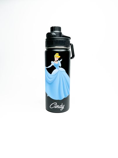 Cinde Personalized Stainless Steel Water Bottles Sports Lid, Custom Princess Girl Gift
