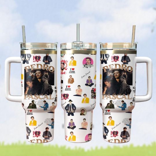 Pedro Pascal Tumblers 40 oz With Handle