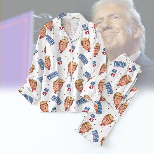 45 47 Trump President Pajamas, Republican Pajamas, Political Pajamas Pants, Patriotic Sleepwear, Election 2024 Pajamas