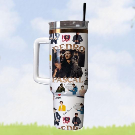 Pedro Pascal Tumblers 40 oz With Handle