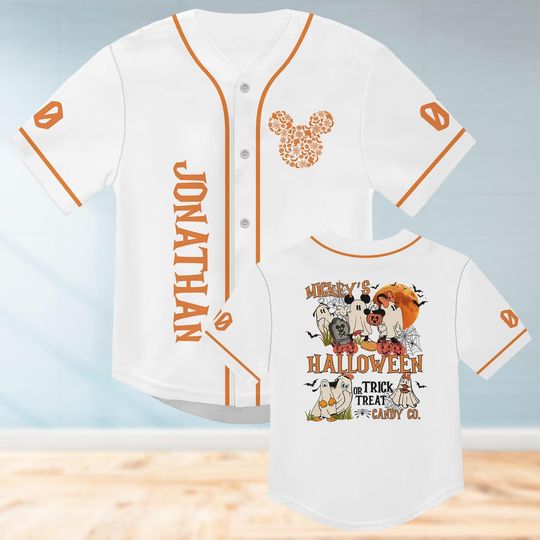 Custom Mickey And Friends Halloween Baseball Jersey