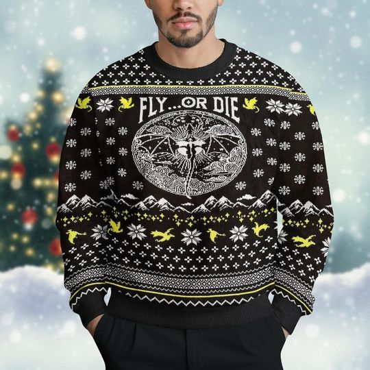 Fourth Wing Ugly Christmas Sweater, Basgiath War College Dragon Rider