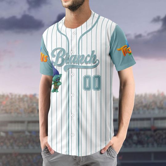 Disney Trolls Characters Striped Line Baseball Jersey