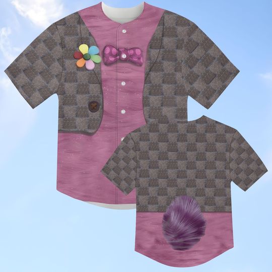 Bing Bong Cosplay Costume Jersey, Inside Out Cosplay Baseball Shirt