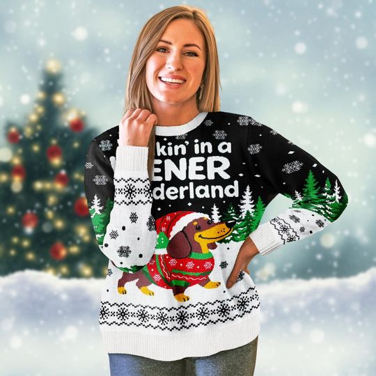Dachshund Dog Ugly Christmas Sweater Knit