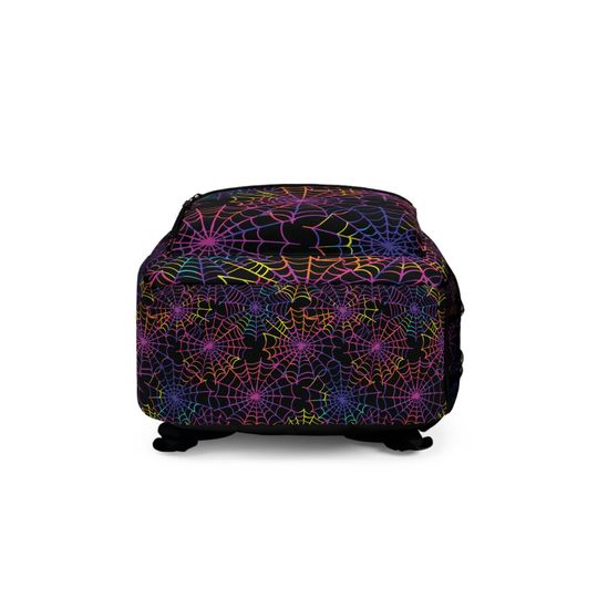 Neon Rainbow Spiderweb Backpack | Stylish and Durable School Bag | Perfect for Everyday Use