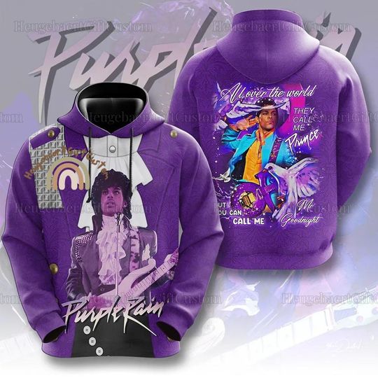 Prince Purple Shirt, Prince Singer Cosplay Hoodie