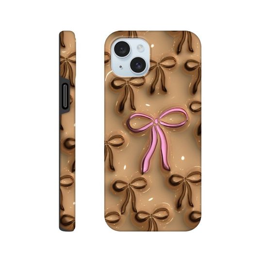Brown and Pink Bow  Phone Case