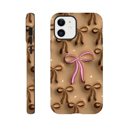 Brown and Pink Bow  Phone Case