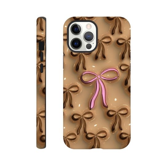 Brown and Pink Bow  Phone Case