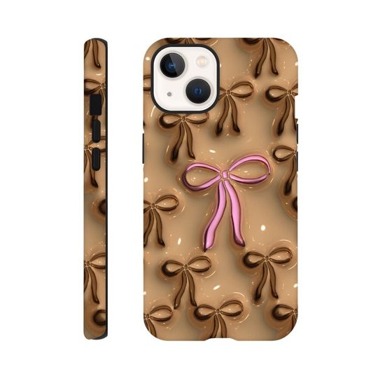 Brown and Pink Bow  Phone Case