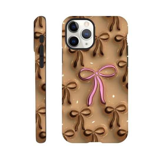Brown and Pink Bow  Phone Case