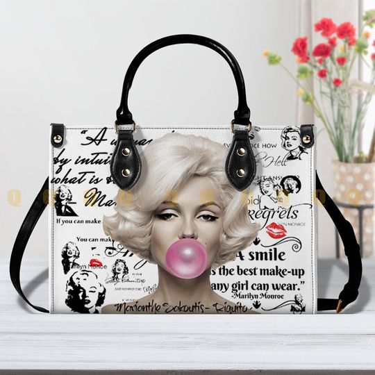 Custom Marilyn Monroe Leather Bag, Marilyn Monroe Merch