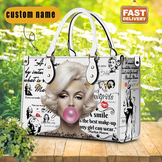 Custom Marilyn Monroe Leather Bag, Marilyn Monroe Merch