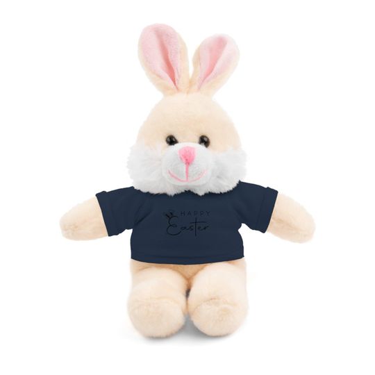 Easter Bunny Stuffed Animal with 'Happy Easter' Tee