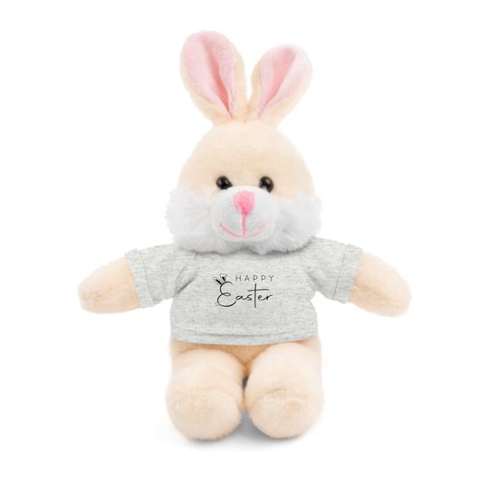 Easter Bunny Stuffed Animal with 'Happy Easter' Tee