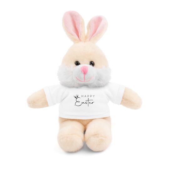 Easter Bunny Stuffed Animal with 'Happy Easter' Tee