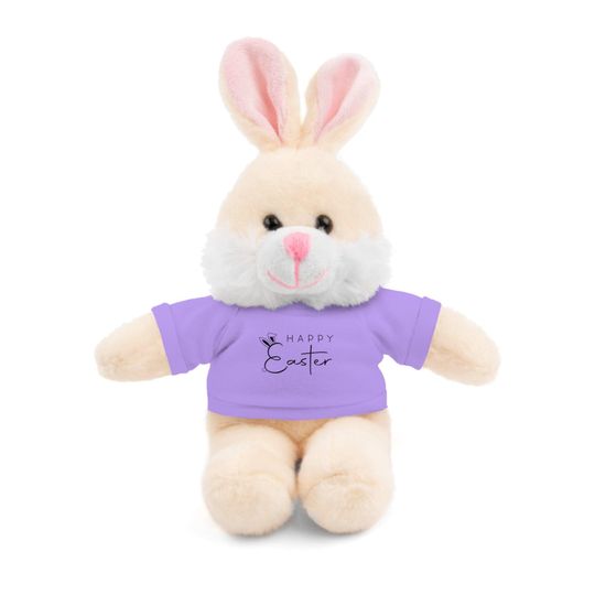 Easter Bunny Stuffed Animal with 'Happy Easter' Tee