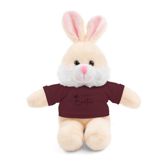 Easter Bunny Stuffed Animal with 'Happy Easter' Tee